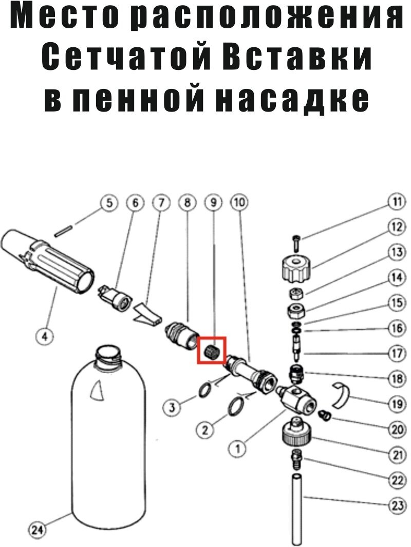 Сетчатая вставка таблетка для пенной насадки (Пеногенератора) 1 - фотография № 2