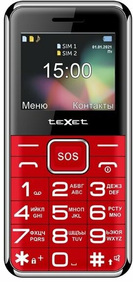 TEXET Телефон teXet TM-B319, красный