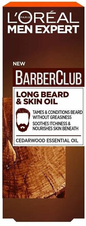 L'Oreal Men Expert Barber Club Long Beard&Skin Oil ухаживающее масло для бороды, 30 мл (из Финляндии)