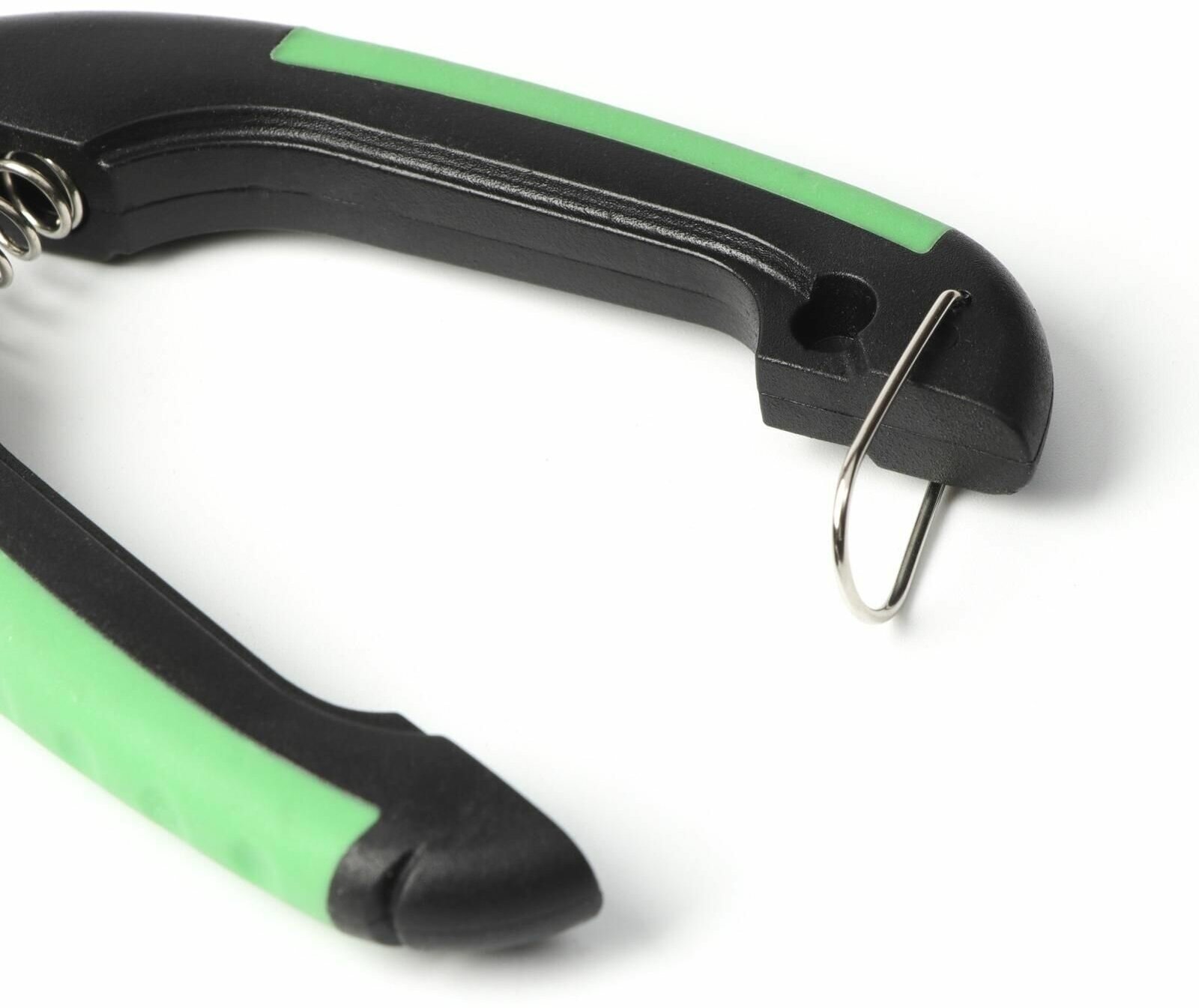 Когтерез боковой малый с закругленными резиновыми ручками, отверстие 8 мм, чёрный с зелёным - фотография № 4