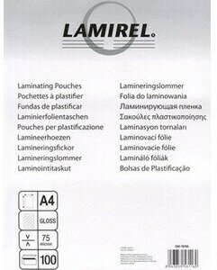 Пакетная пленка для ламинирования Lamirel А4 LA-78656 75 мкм