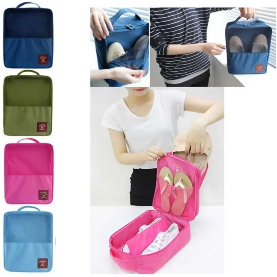 Многофункциональная сумка для хранения обуви, путешествий розовый - фотография № 8