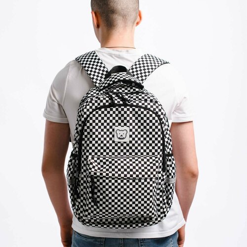 Рюкзак в черно-белую клетку Rubbag / школьный рюкзак для подростка