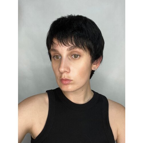 Парик из натуральных волос. Модель: 174. Цвет черный (#1)