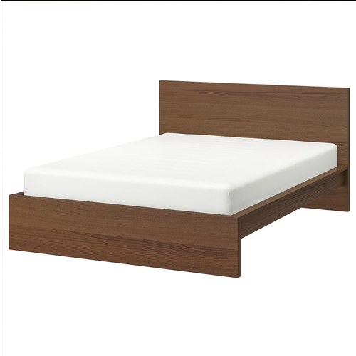 Мальм IKEA Каркас кровати 180x200 коричневая морилка ясеневый шпон