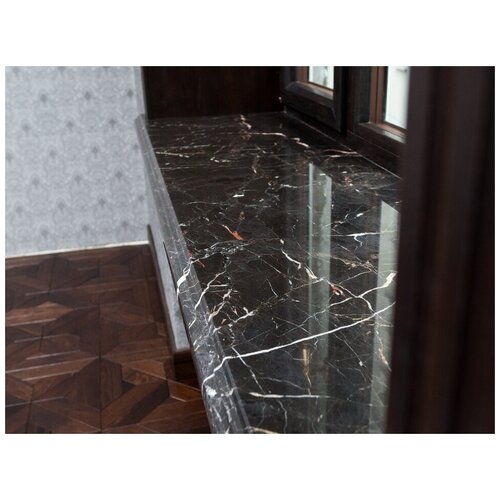 Подоконник из мрамора, Цвет Чёрный (300мм*1600мм)