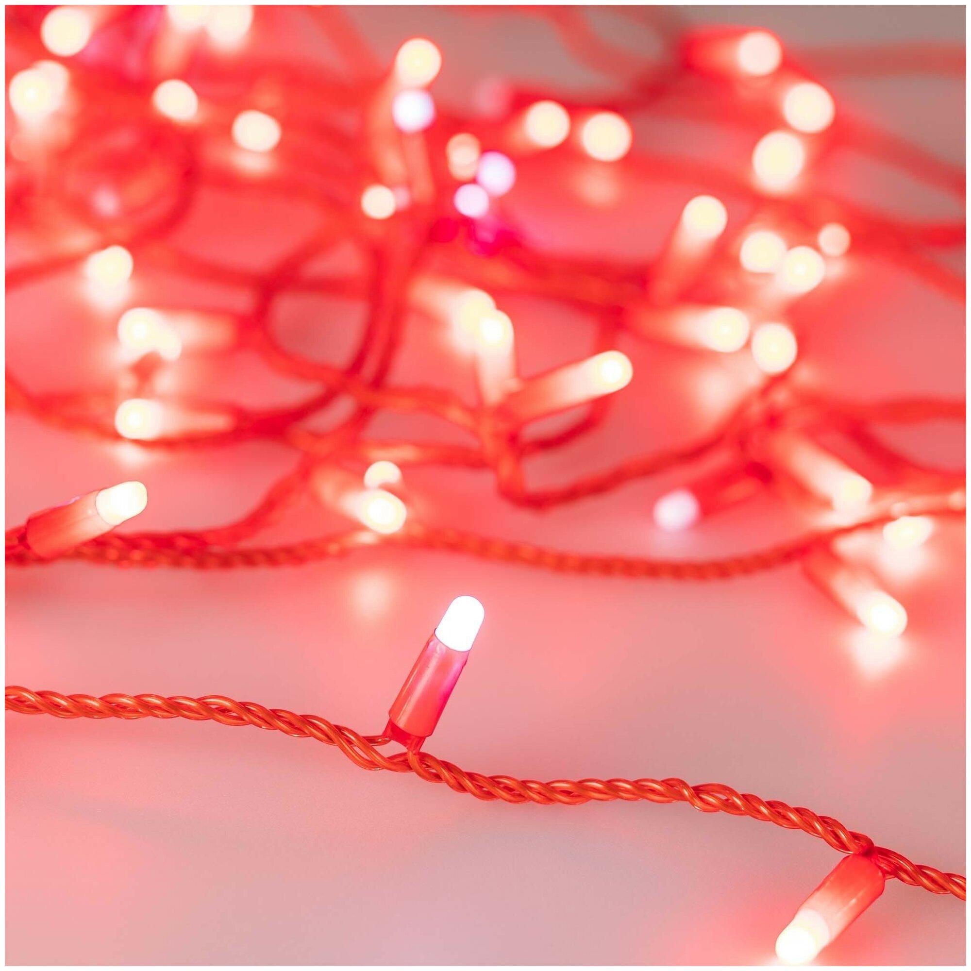 Светодиодная гирлянда ARD-STRING-CLASSIC-10000-RED-100LED-MILK-FLASH Red (230V 7W) (Ardecoled IP65)