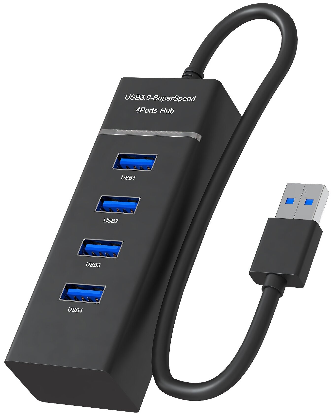 USB 30 концентратор разветвитель хаб GSMIN B32 на 1x USB 30 + 3x USB 20 переходник адаптер до 5 Гбит/с (20) (Черный)