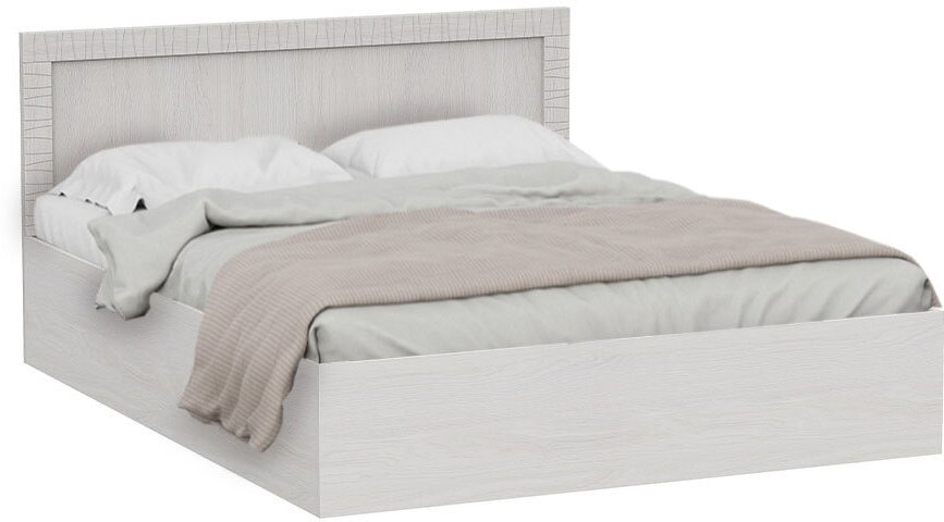 фото Кровать Россия Вирджиния с настилом ЛДСП ясень анкор светлый / сандал светлый 205.2х163.3х90 см