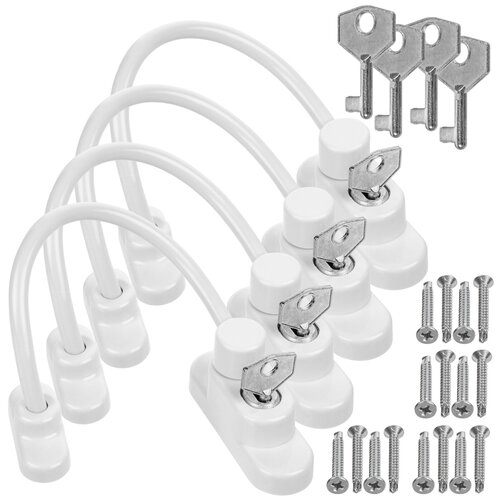 фото Замок блокиратор для окна с тросиком, детский замок защитные накладки устройства для детей на окно, 4 шт loluno home