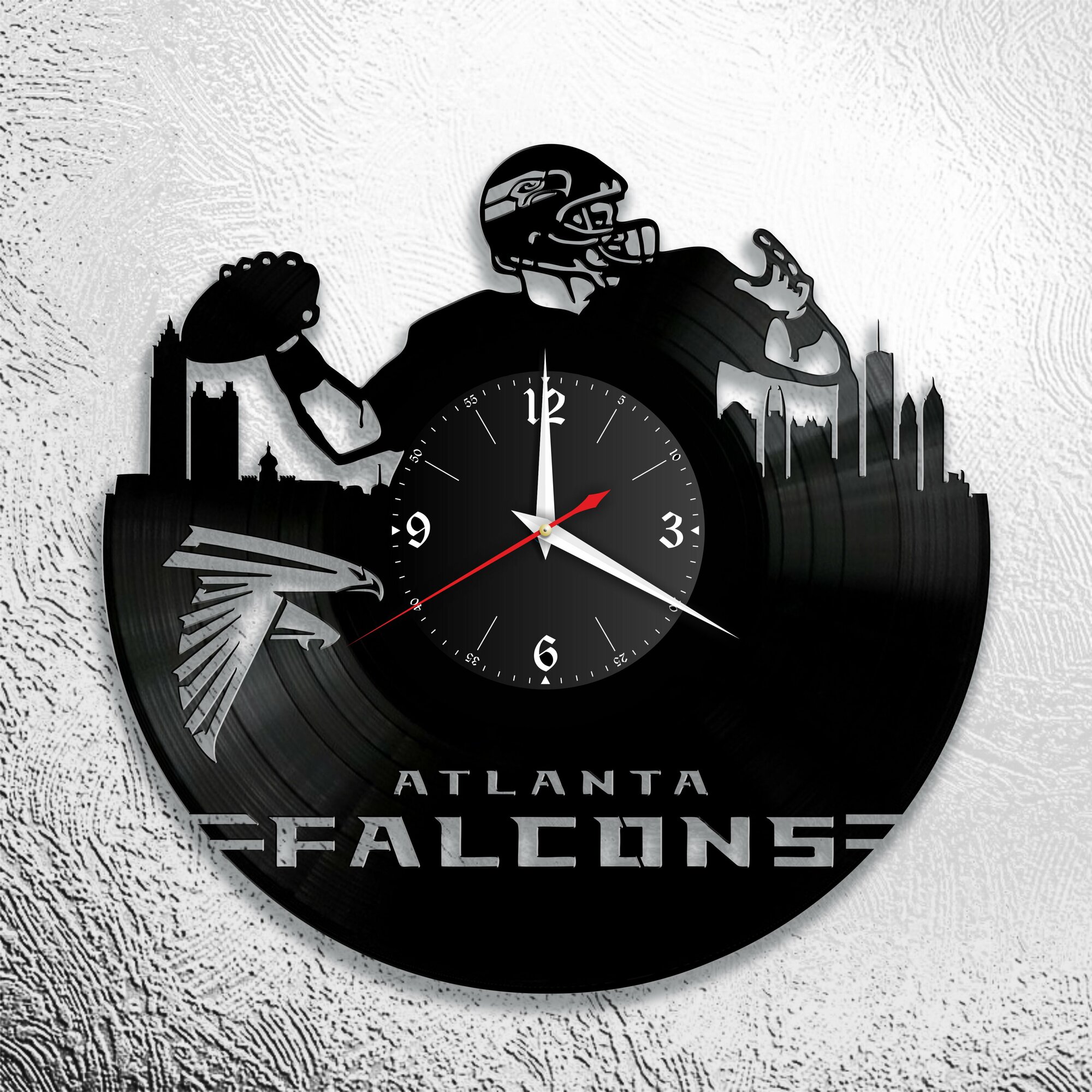 Настенные часы из виниловой пластинки с тематикой Американского футбола/Часы в подарок