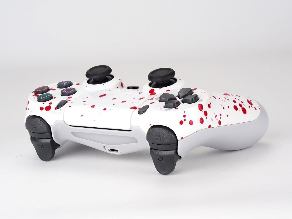 Геймпад/Джойстик/Контроллер беспроводной для консоли/приставки PS4 белый кровавые брызги
