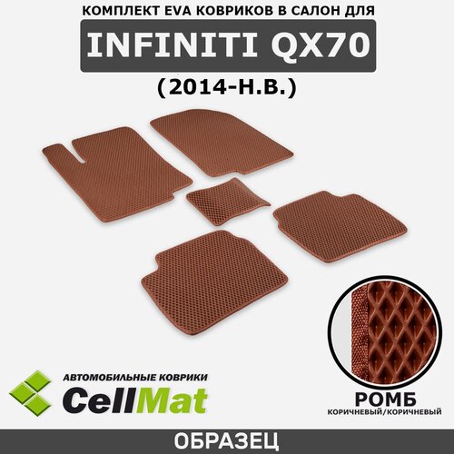 ЭВА ЕВА EVA коврики CellMat в салон Infiniti QX70, Инфинити Ку Икс 70, 2014-н. в.