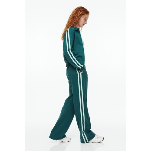 Спортивные брюки H&M с контрастными полосками - темно-зеленый - XS