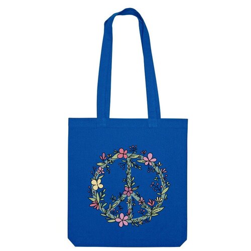 Сумка шоппер Us Basic, синий сумка пацифик цветочный знак мира оранжевый бежевый