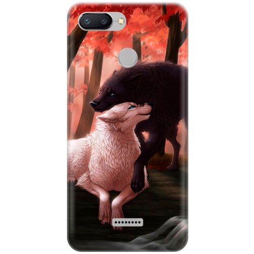 фото Re:pa накладка transparent для xiaomi redmi 6 с принтом "влюбленные волки"