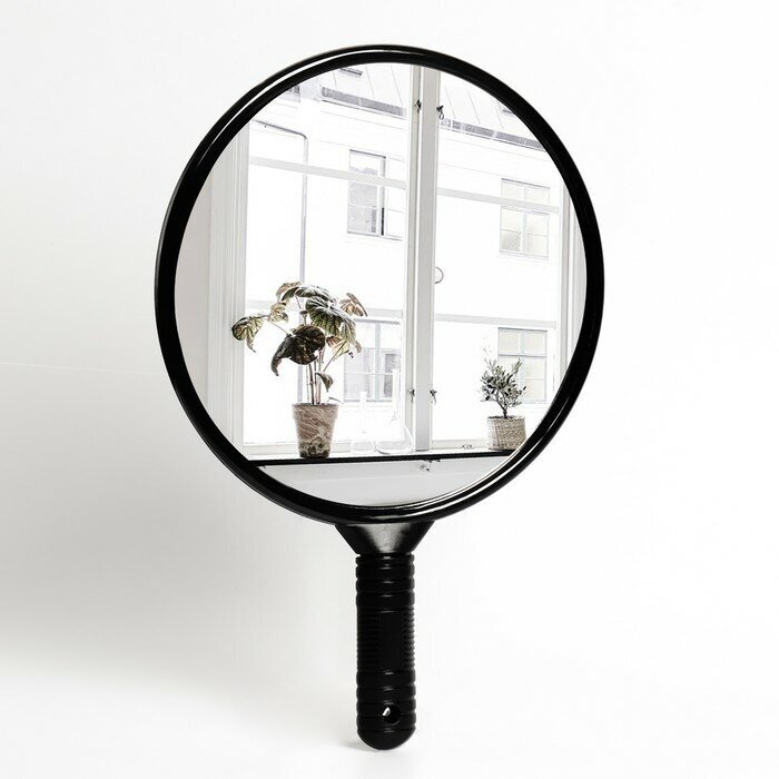 Queen fair Зеркало с ручкой, d зеркальной поверхности 24,5 см, цвет чёрный