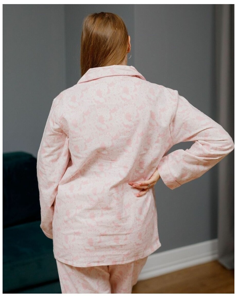 Пижама NUAGE.MOSCOW, размер XXL, белый, розовый - фотография № 9