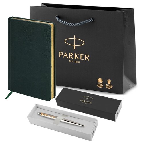 подарочный набор parker jotter k160 цвет blue gt и ежедневник синий недатированный Подарочный набор: шариковая ручка Parker Jotter Essential, ежедневник А5 и фирменный пакет Паркер