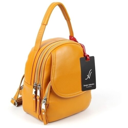 фото Рюкзак sergio valentini sv-13062 елоу, фактура гладкая, горчичный