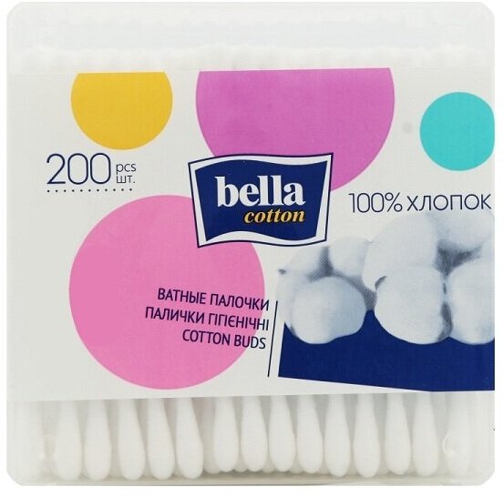 Ватные палочки "bella cotton" 350 шт. в квадратной пластиковой коробочке ООО Белла - фото №18