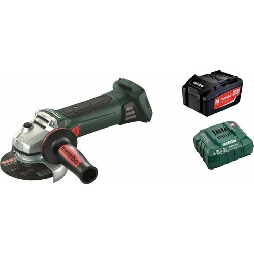 Аккумуляторная угловая шлифмашина Metabo W 18 L 9-125 Quick аккумулятор 40 Ач зарядное устройство ASC55 T033300 4587300₽