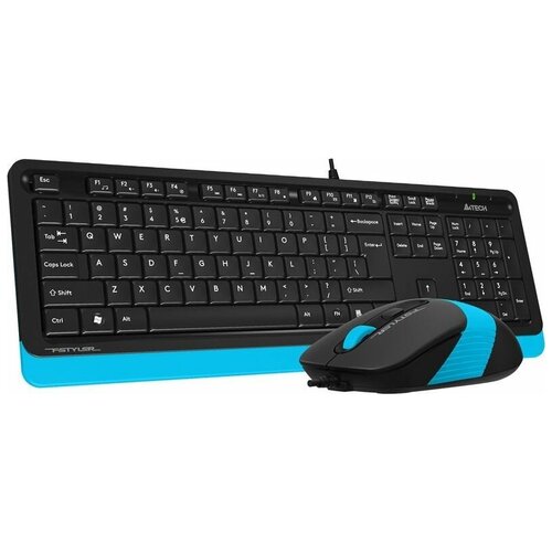 Клавиатура и мышь A4Tech Fstyler F1010 клав:черный/синий мышь:черный/синий USB Multimedia
