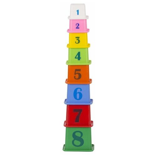 Пирамидка для малышей - Башня, пластиковая, 30 см, 8 элементов, 1 комплект