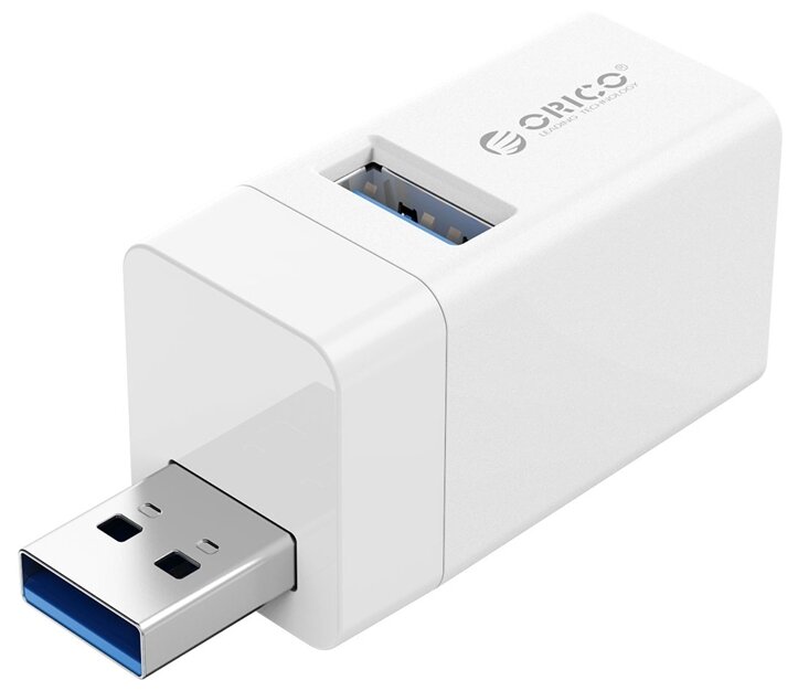 Мини-USB-концентратор, на 1xUSB-A 3.0 + 2xUSB-A 2.0 портов, Orico MINI-U32, белый [ORICO-MINI-U32-WH-BP]