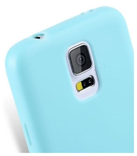 Силиконовый чехол Melkco Poly Jacket TPU case для Samsung Galaxy S5 Mini, голубой