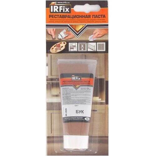 Шпатлевка - реставрационная паста для дерева мебельная, туба 55 гр. БУК IRFix в блистере