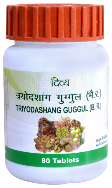 Таблетки Patanjali Divya Triyodashang Guggul, 80 г, 80 мл, 80 шт.