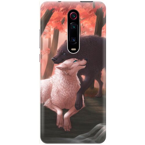фото Re:pa накладка transparent для xiaomi mi 9t / mi 9t pro / k20 / k20 pro с принтом "влюбленные волки"