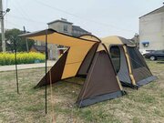 Палатка Туристическая Mir Camping 4-местная / Кемпинговая палатка с тамбуром Мир Кэмпинг KRT-107, Коричневый