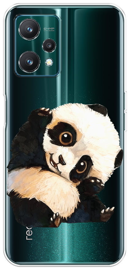 Силиконовый чехол на Realme 9 Pro/9 5G / Реалми 9 Pro/9 5G "Большеглазая панда", прозрачный