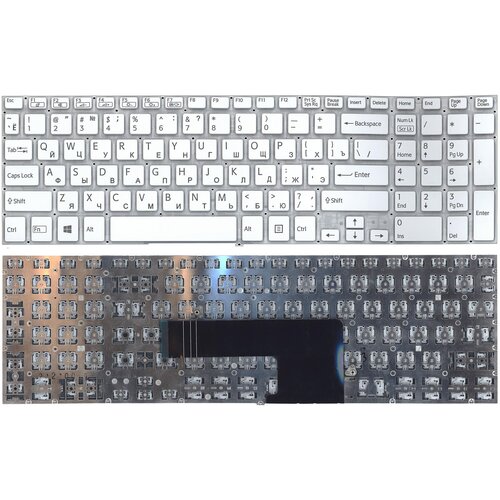 Клавиатура для ноутбука Sony SVF15 SVF152 белая с подсветкой p/n: 149240561RU, 9Z. NAEBQ.00R клавиатура для ноутбука sony vaio fit 15 fit15 svf15 белая без рамки без подсветки плоский enter