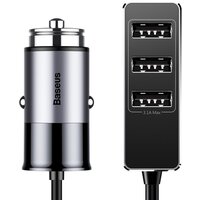 Автомобильное зарядное устройство Baseus Enjoy Together Four Interfaces Output Patulous Car Charger 5.5A Dark gray (CCTON-0G)