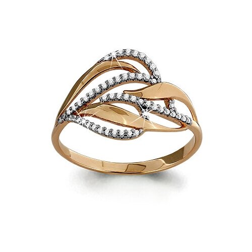 фото Золотое кольцо aquamarine 63570а с фианитом diamant-online