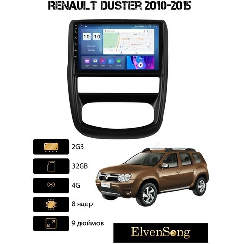 Автомагнитола на Android для Renault Duster 2010-2015 2-32 4G (поддержка Sim)