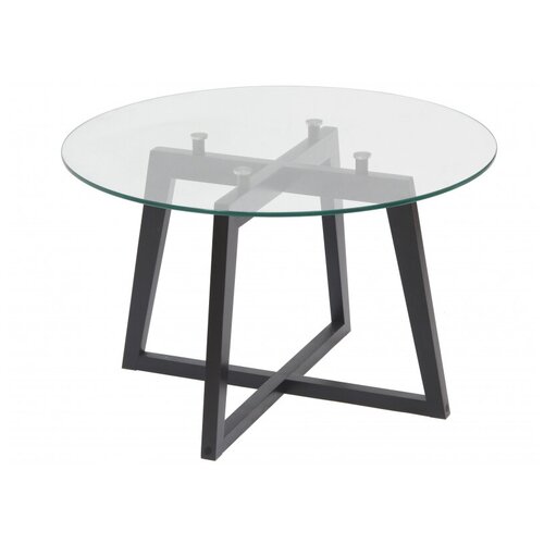 фото Стол журнальный мебелик рилле 445 венге/стекло прозрачное (круглое)