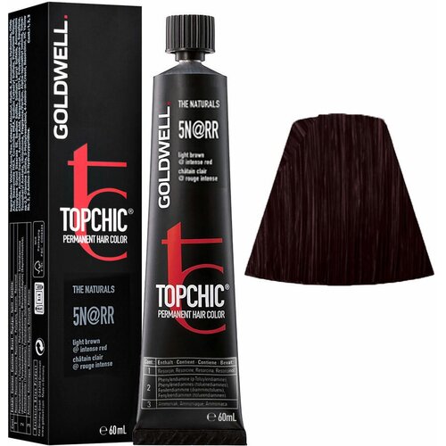 Goldwell Topchic стойкая крем-краска для волос, 5N@RR светло-коричневый с интенсивно-медным сиянием (темный агат)