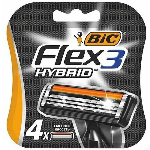 Сменные кассеты для бритья Bic Flex 3 Hybrid 4 штуки в упаковке, 997450