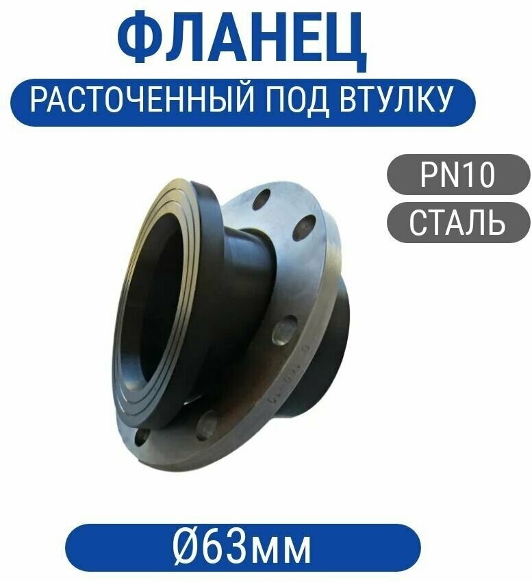 фото Фланец 63мм расточенный под втулку Рy10