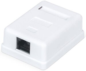 Розетка компьютерная настенная Ripo, 1 порт, Cat.6 (Класс Е), 250МГц, RJ45/8P8C, Dual IDC T568A/B, неэкранированная 003-500051