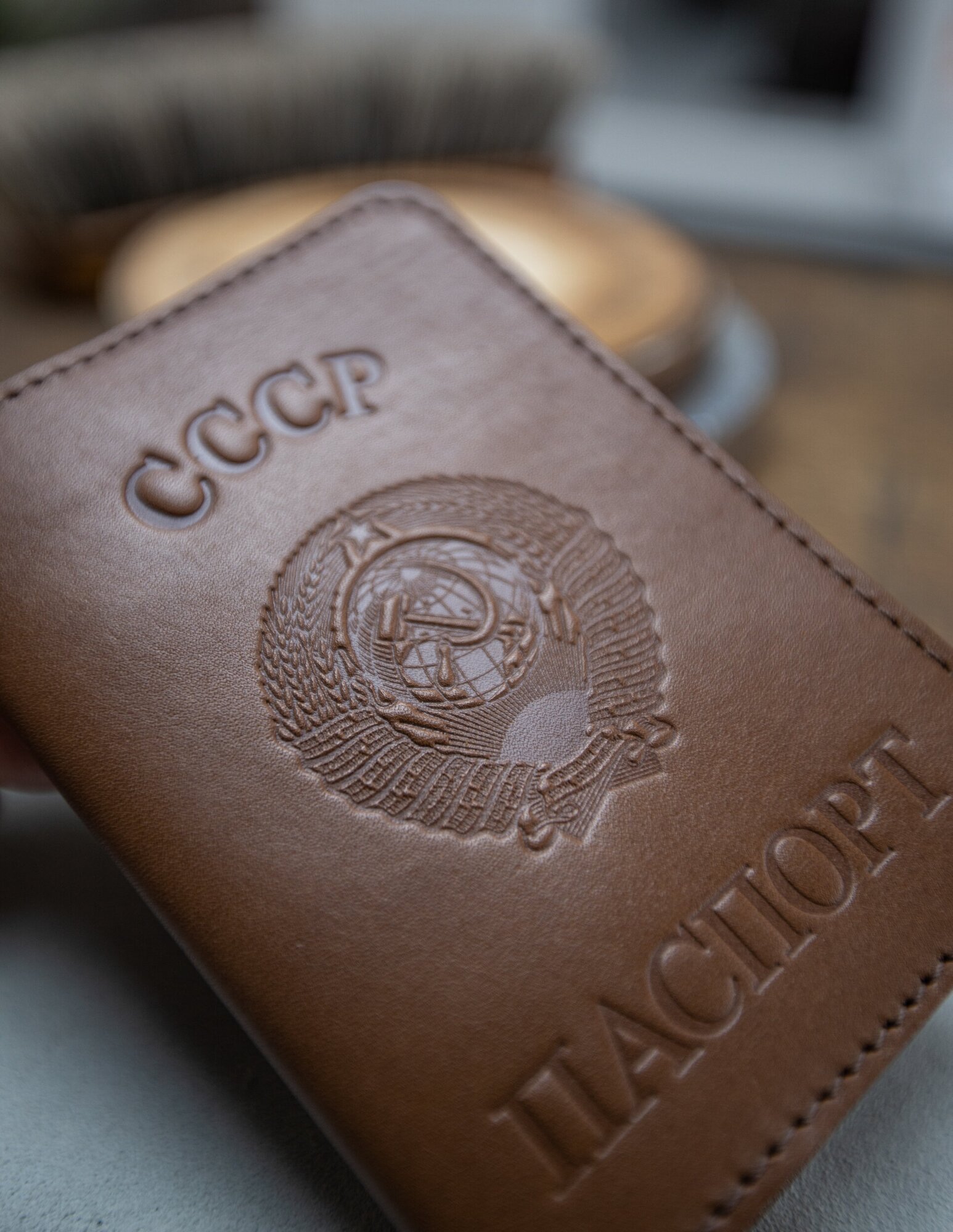 Обложка для паспорта SAFFA, коричневый/бежевый — фото 1