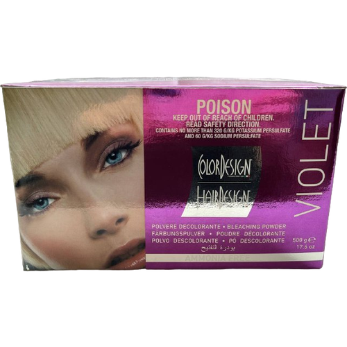 ColorDesign Ammonia free Violet bleach powder - Колор Дизайн Пудра для осветления фиолетовая, 500 гр -
