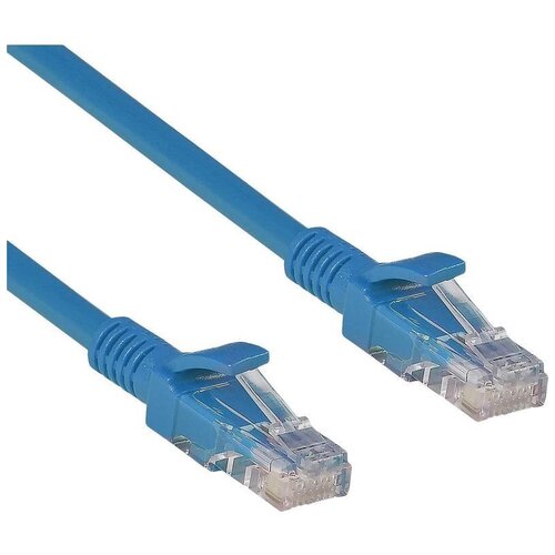 Патч-корд ExeGate UTP-RJ45-RJ45-5e-2M-BL, cat.5e, 2м, синий комплект 25 штук патч корд exegate utp rj45 rj45 5e 1m bl cat 5e 1м синий