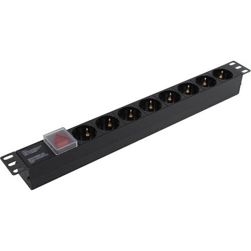 Exegate ServerPro PDU-19H801 Al-8S-C14-SW (ex280840rus) Блок силовых розеток 19, чёрный 1U .