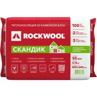 Каменная вата ROCKWOOL лайт баттс скандик 50 мм 5,76 м²