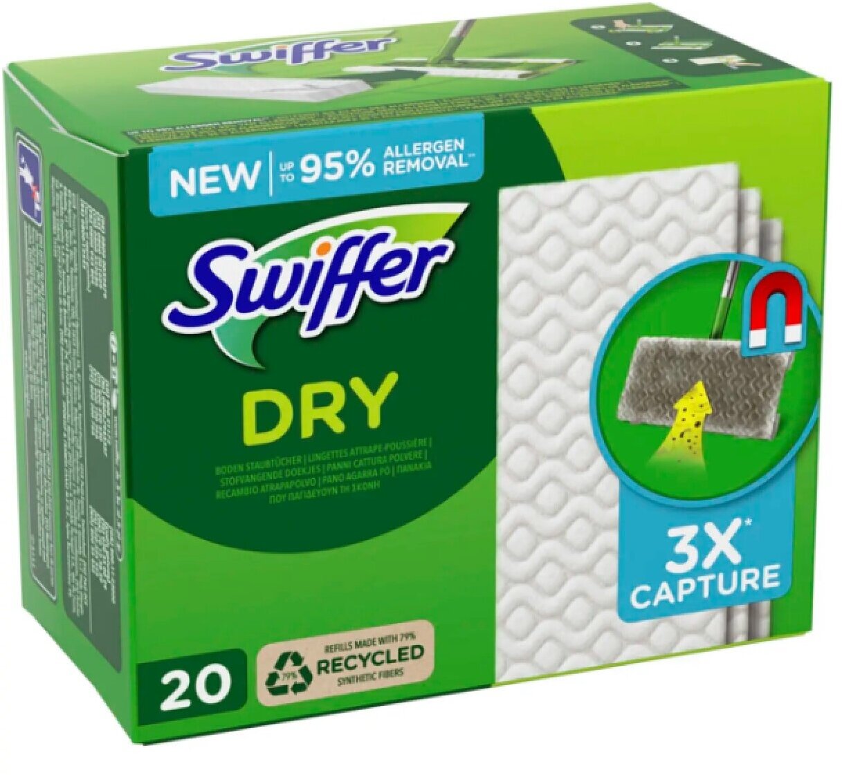 Swiffer Floor Dry Тряпка для уборки пыли 20 шт